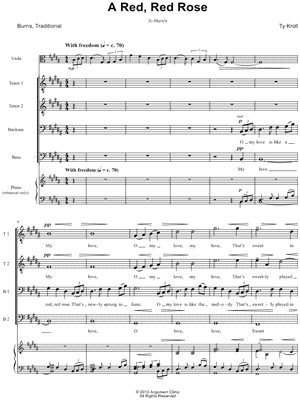 A Red, Red Rose - TTBB Choir & Viola