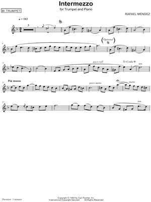 Intermezzo for Trumpet & Piano - Trumpet part