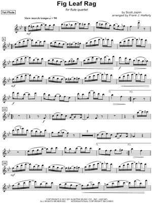 Fig Leaf Rag - Flute 1 (Flute Quartet)