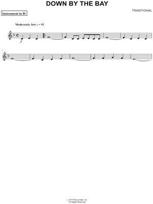 Down by the Bay - Bb Instrument