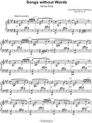 Songs Without Words, No. 6: Spring Song