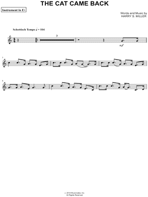 The Cat Came Back - Eb Instrument