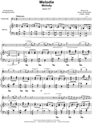 2 Mélodies, Op. 3: I. Moderato assai - Cello & Piano