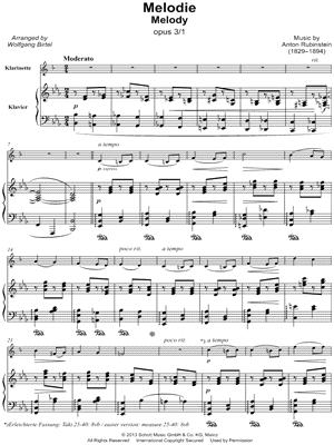 2 Mélodies, Op. 3: I. Moderato assai - Clarinet & Piano