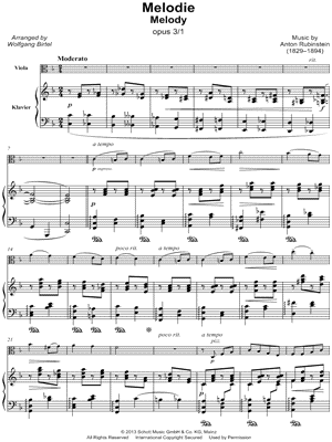 2 Mélodies, Op. 3: I. Moderato assai - Viola & Piano