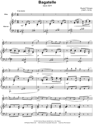 6 Charakterstücke, Op. 32: IV. Bagatelle - Flute & Piano