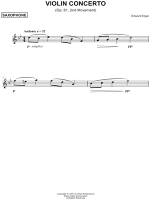 Violin Concerto in B Minor, Op. 61 - 2nd Movement [Main Theme]