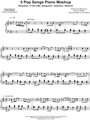 5 Pop Songs Piano Mashup
