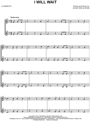 I Will Wait - Clarinet Duet