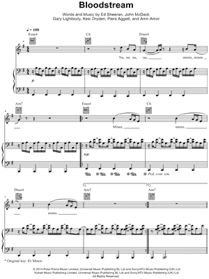 Bloodstream by Ed Sheeran - Sheet Music